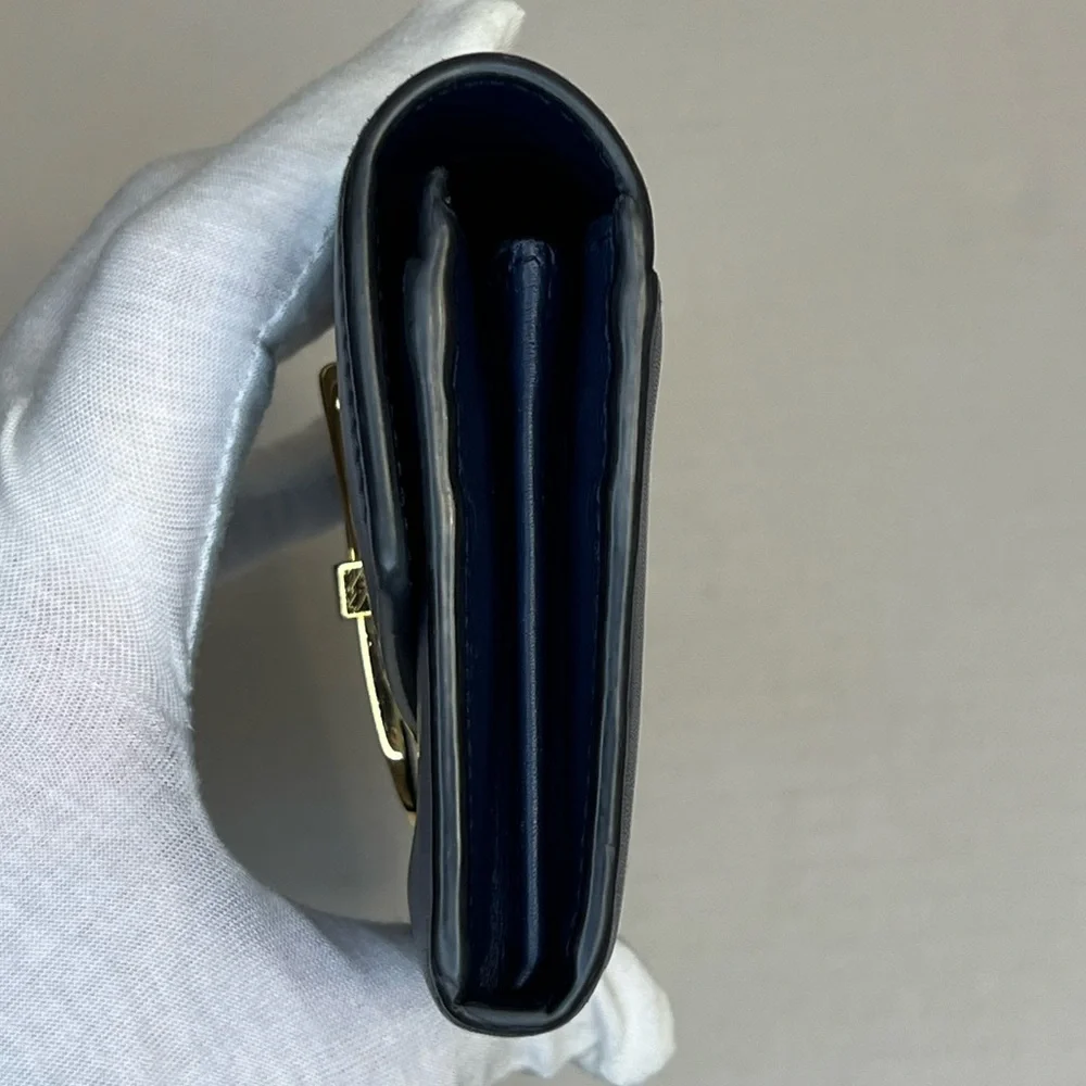 Gucci Sylvie‎ Continental Wallet in blue calfskin leather. - Picture 4 of 14